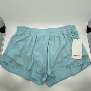 RARE COLOR HTF NWT Lululemon athletica Women's Icing Blue Shorts Size 12 Lined